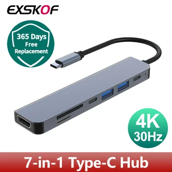 USB C КОНЦЕНТРАТОР 7-в-1 Type C 3,1 к HDMI 4K SD TF PD 100 Вт Адаптер Для Macbook iPad Pro Air M2 M1 Аксессуары Для ПК 5 Гбит/с USB C 3,0 КОНЦЕНТРАТОР