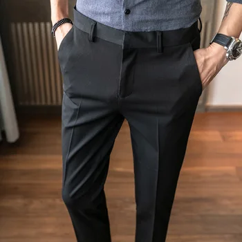 MRMT 2023 Совершенно Новые осенне-зимние мужские брюки, приталенные повседневные брюки для мужчин, прямые длинные брюки для маленьких ног
