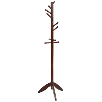 Отдельно стоящая металлическая вешалка для одежды из дерева, вешалка для шляп с 6 крючками, бронзовая вешалка для одежды