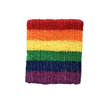 Женские мужские спортивные браслеты, полотенце, спортивная лента, дышащие разноцветные полосы радуги