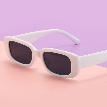 Ретро Квадратные солнцезащитные очки, женские маленькие прямоугольные солнцезащитные очки, женские градиентные прозрачные зеркальные винтажные солнцезащитные очки