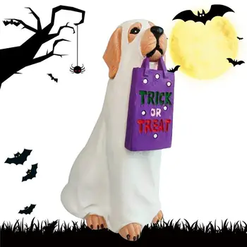 Тема фестиваля Статуи собаки и кошки на Хэллоуин, держатель для конфет с призрачной собакой, многофункциональный Анти-выцветающий подарок для украшения фестиваля и вечеринки