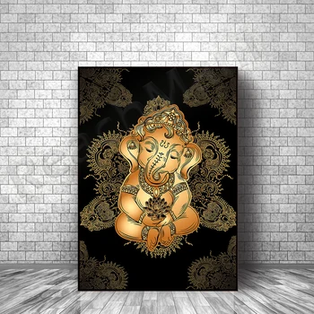 Вертикальный плакат Baby Ganesha Hindu God, плакат индуизма, домашний декор, печать на холсте
